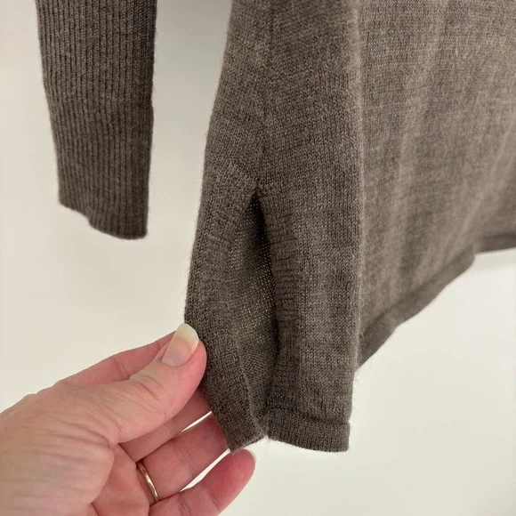Smartwool Taupe brown Cowl Neck wool Sweater tunic pullover cozy warm - Picture 7 of 10